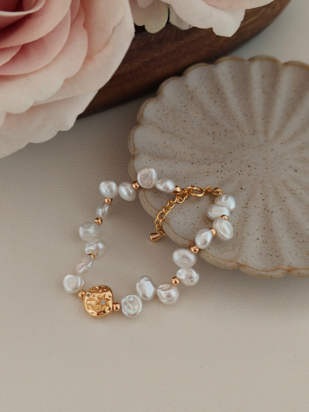 Vintage Gold Freshwater Pearl Bracelet
