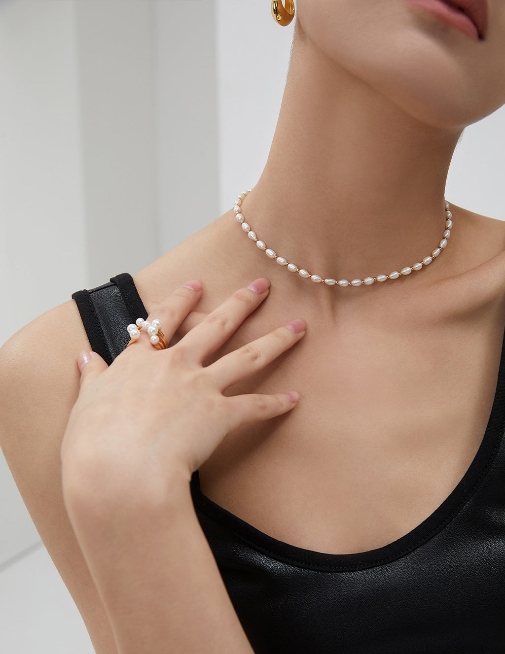 Blooming Flower Pearl Open Ring