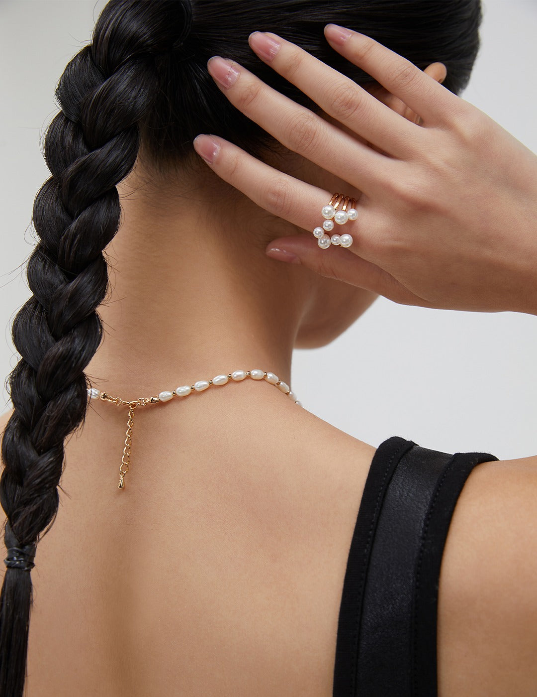Blooming Flower Pearl Open Ring