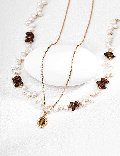 Czech Glass & Pearl Necklace