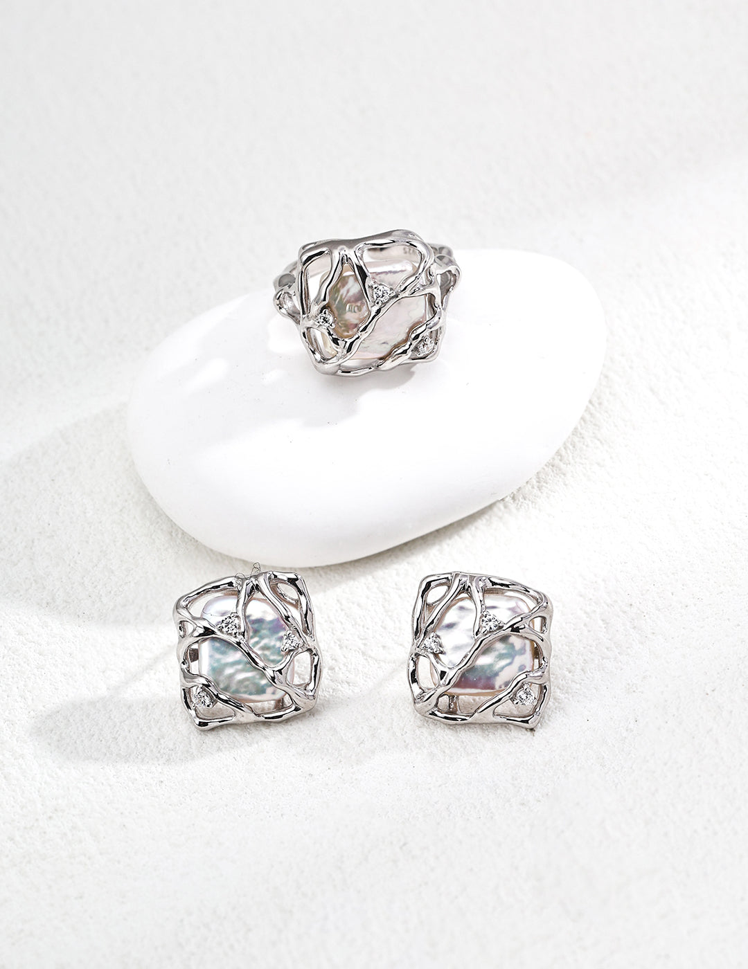 Vintage Gold Pearl Zircon Earrings