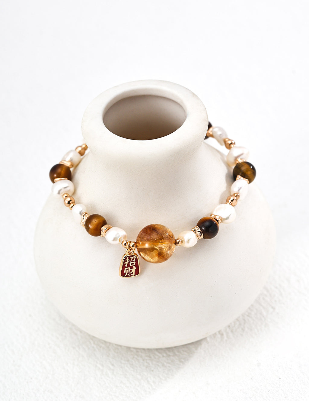 Fortune Tiger Eye & Pearl Bracelet