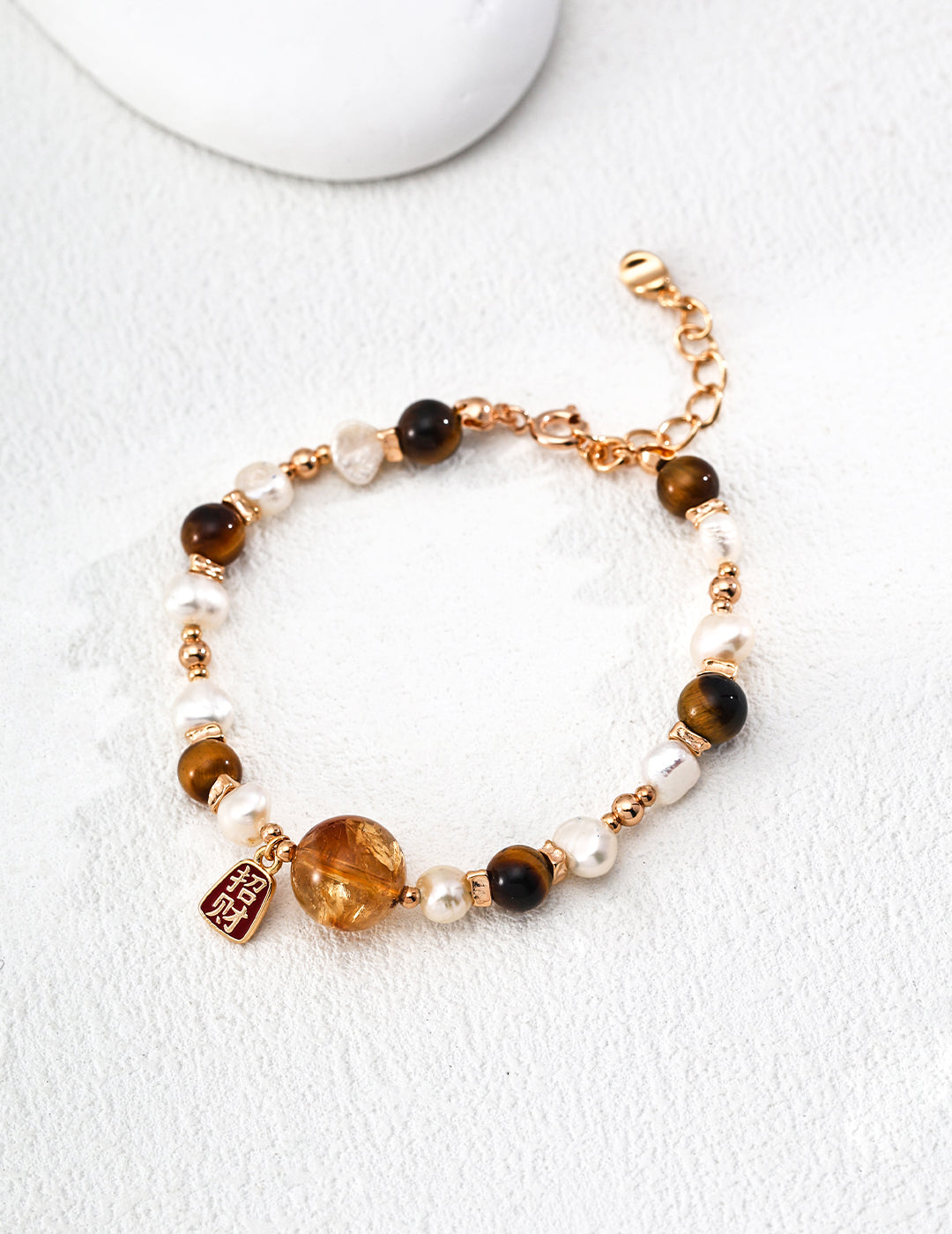 Fortune Tiger Eye & Pearl Bracelet